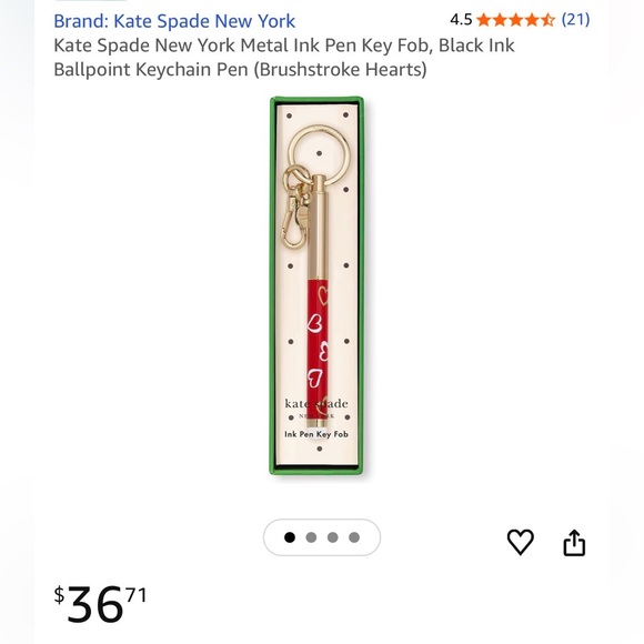 Kate Spade HEARTS Pen Key Fob - Picture 5 of 5